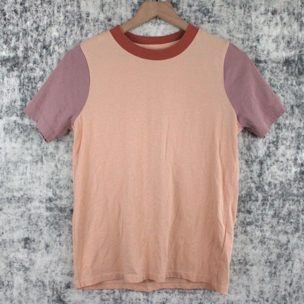 Madewell Supima Cotton Essential Ringer Tee Womens XS Colorblock S/S NA423